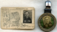 WWII Homefront War Worker Photo ID & Card, Bethlehem Steel Co., Hoboken Yard